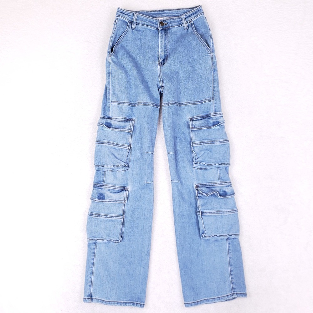 United WeStand Multi-Pocket Cargo‎ Jeans 5 Blue